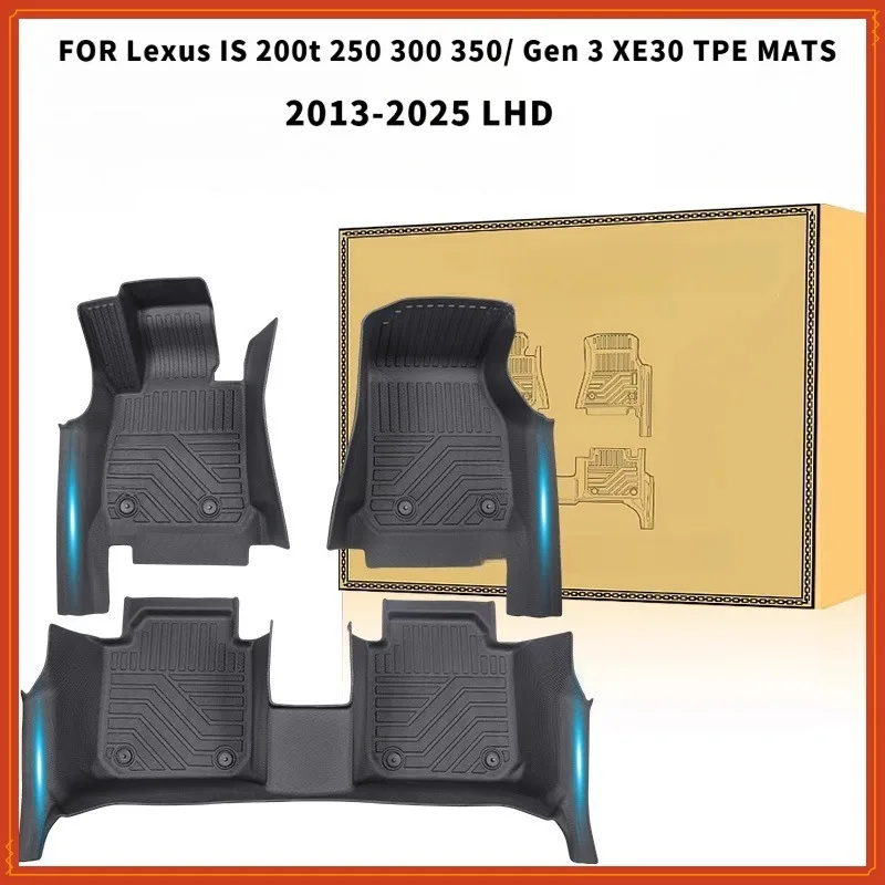 TPE Floor Mats For Lexus IS2013-2025 IS200t 250 300 350/Gen 3 XE30 LHD Full Coverage Waterproof Surround threshold accessories