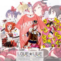 ¡Anime LoveLive! Camiseta con estampado 3D de School idol project para hombres y mujeres, camiseta Harajuku de manga corta, camiseta informal para niños, ropa superior