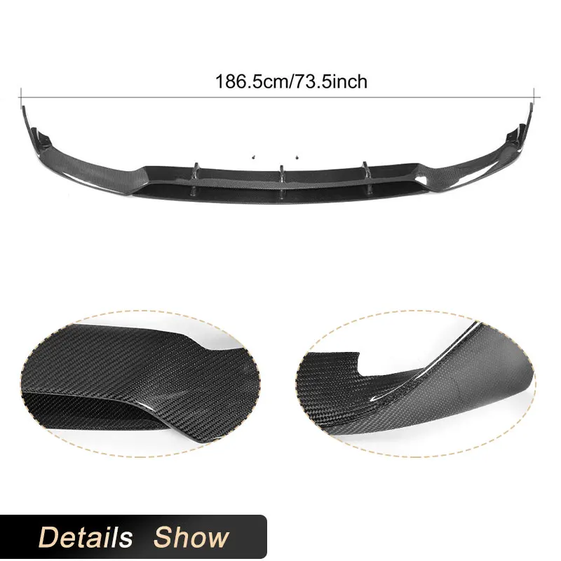 Carbon Fiber Front Bumper Lip Spoiler for Mercedes Benz C Class W205 C63 AMG Coupe 2-Door 2015-2017 Front Lip Apron Body Kit