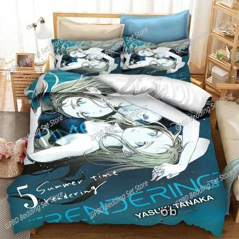 

Anime Summer Time Rendering Bedding Set Boys Girls Twin Queen Size Duvet Cover Pillowcase Bed Adult Fashion Home Textileextile