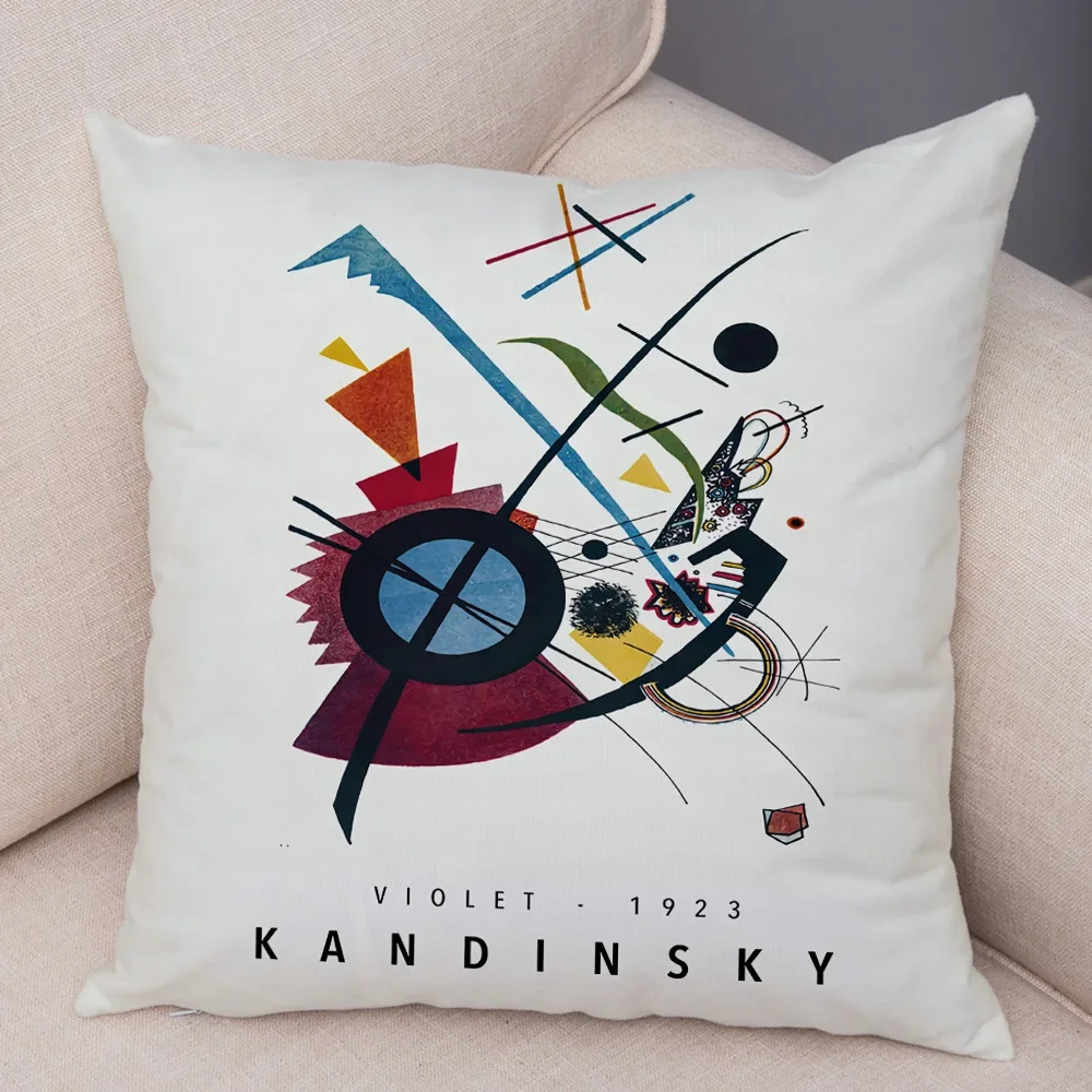 Kandinsky Mathematical Geometry Pillowcase Soft Plush Throw Cushion Cover Decor Nordic Style Pillow Case for Sofa Home