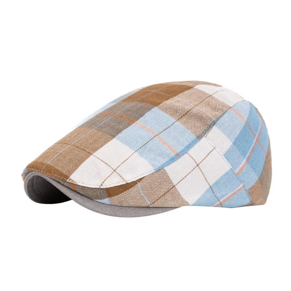 جديد ربيع الخريف القبعات قبعة البريطانية الرجعية رقيقة تصميم عادي قبعة ورأى القبعات الملونة منقوشة الفنية إلى الأمام قبعة للرجال والنساء #3