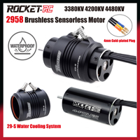 Rocket-RC 2958 3380KV 4200KV 4480KV Brushless Sensorless Motor 3.175mm Water Cooling Jacket for 600-800mm RC Boat Feilun Parts