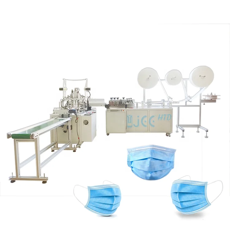 Welcome factory visit 3 ply surgical face mask making machine 3-ply mask machine with correction device