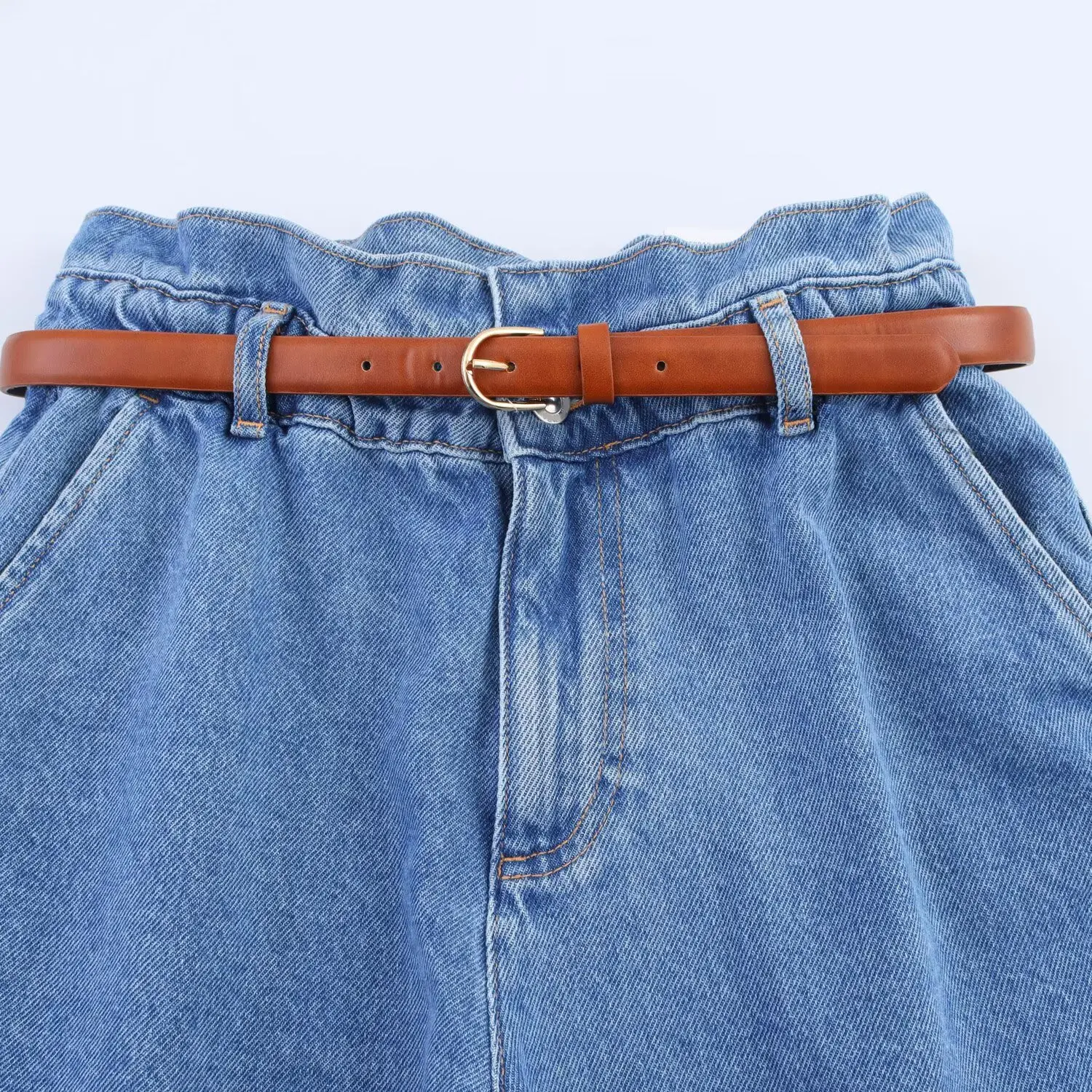 2025 Summer New Products Women's Fashion Commuting All-match High Waist Paper Bag Denim Casual Shorts 8228/028