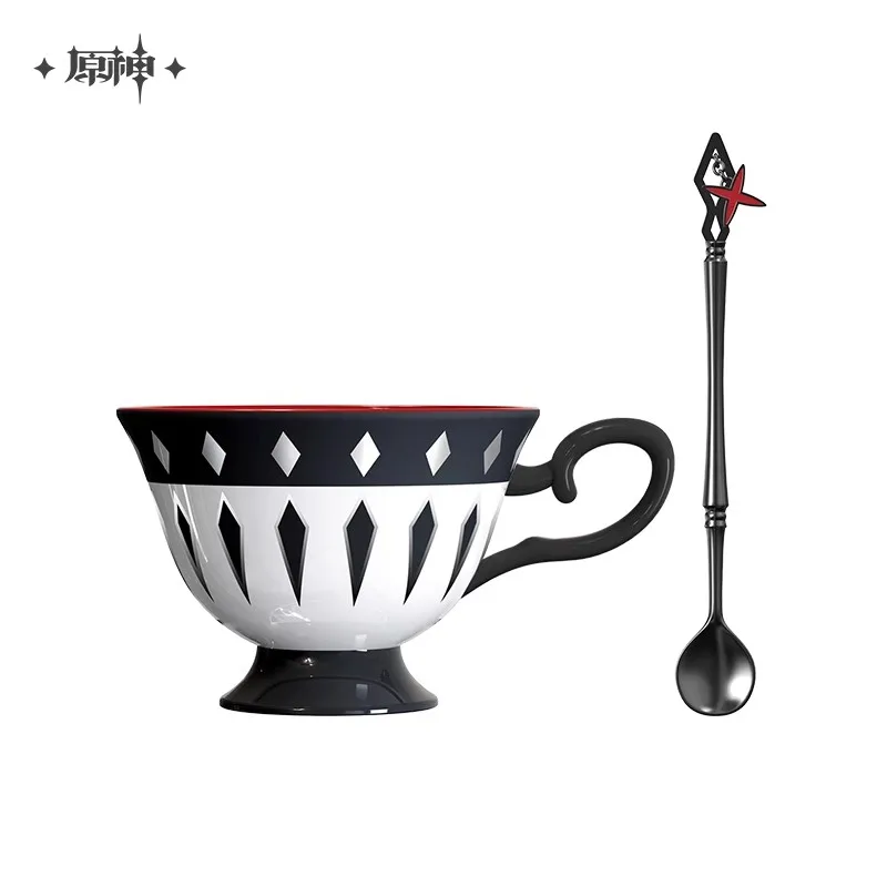 Gioco Genshin Impact Impressione Arlecchino Tazza da tè Tazza d'acqua Cosplay Accessori ufficiali Tazza da caffè Regalo da bambini Set presente