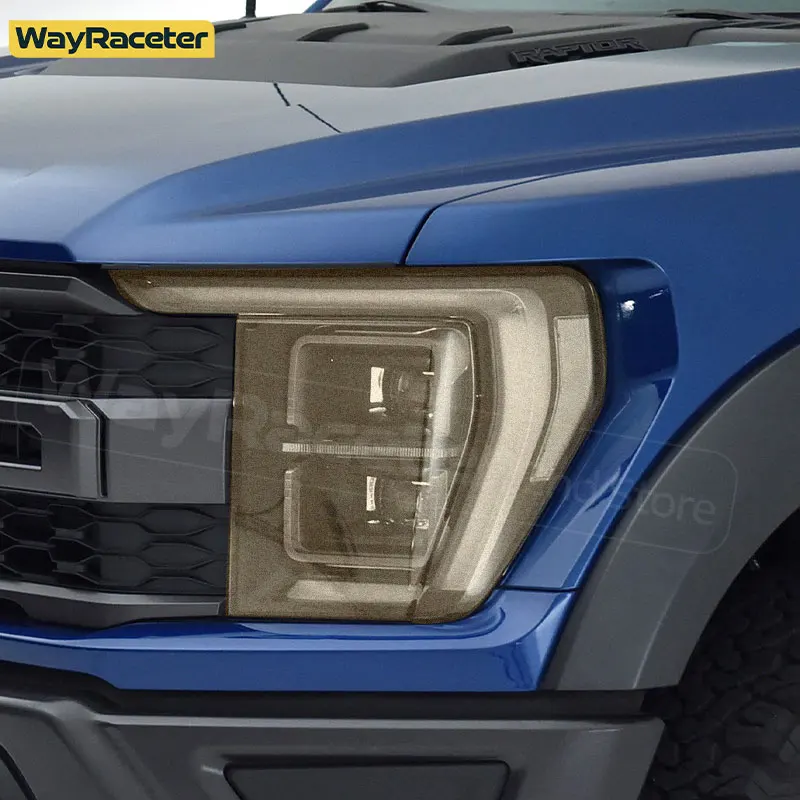 Car Headlight Protective Film Smoked Black Tint Vinyl Transparent TPU Sticker For Ford F150 F-150 2024 2023 2022 2021 Raptor