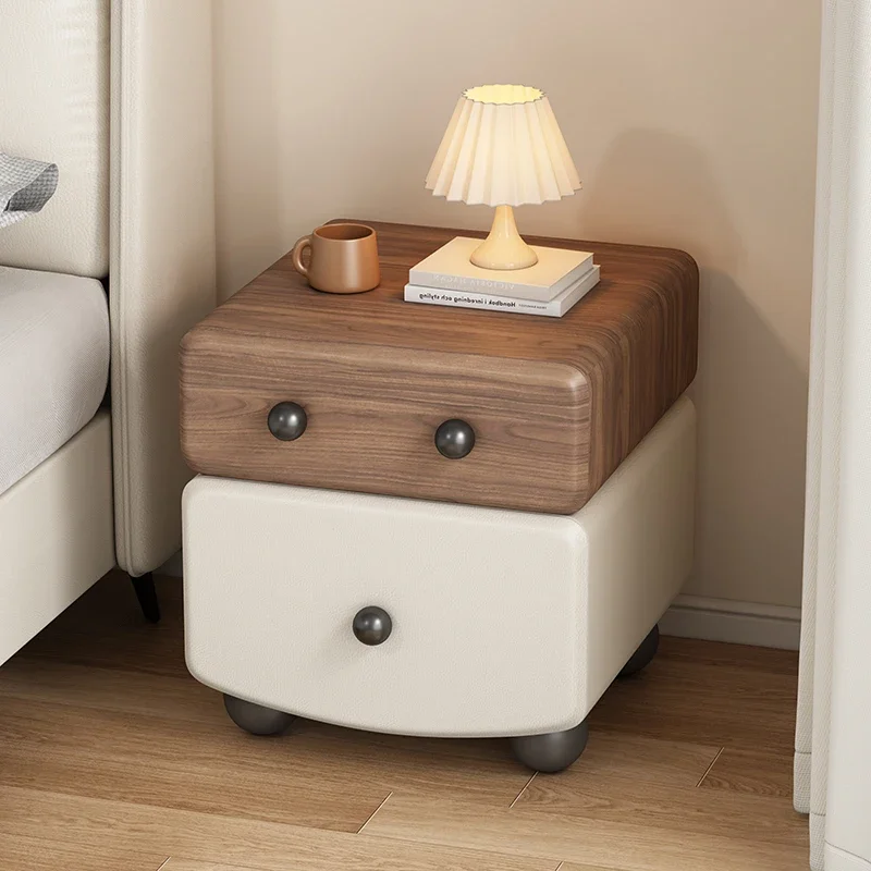 

Luxury Nordic Night Table Drawer Storage Modern Movable Nightstands Retro Minimalist Muebles Para Dormitorio Bedroom Furniture
