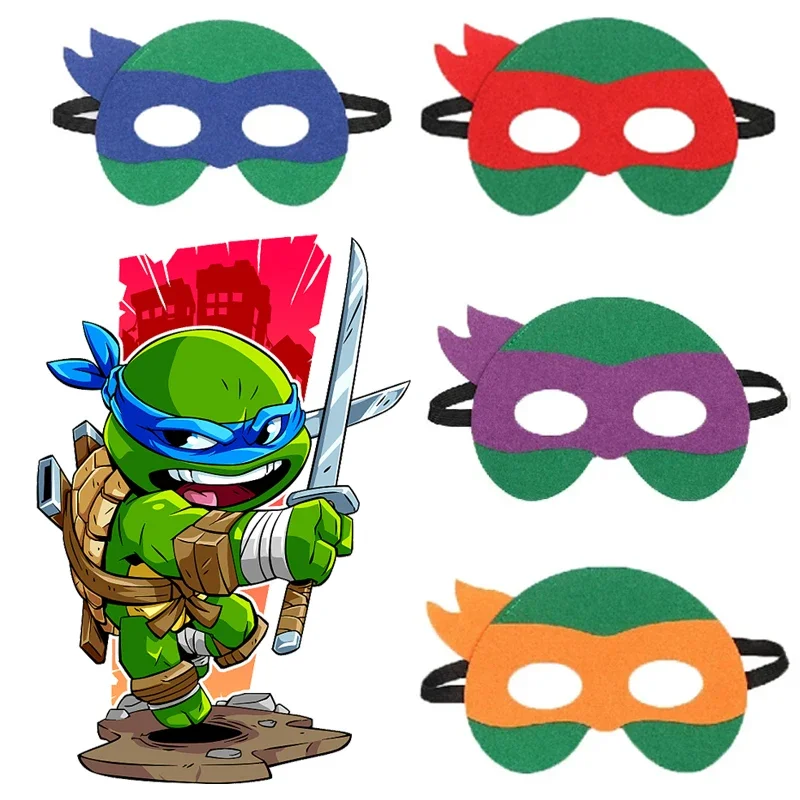 

Мультфильм Черепашки Ниндзя Маска Хэллоуин Фетровая Маска Аниме Периферийные Вечерние Карнавальные Украшения Реквизит Поставки