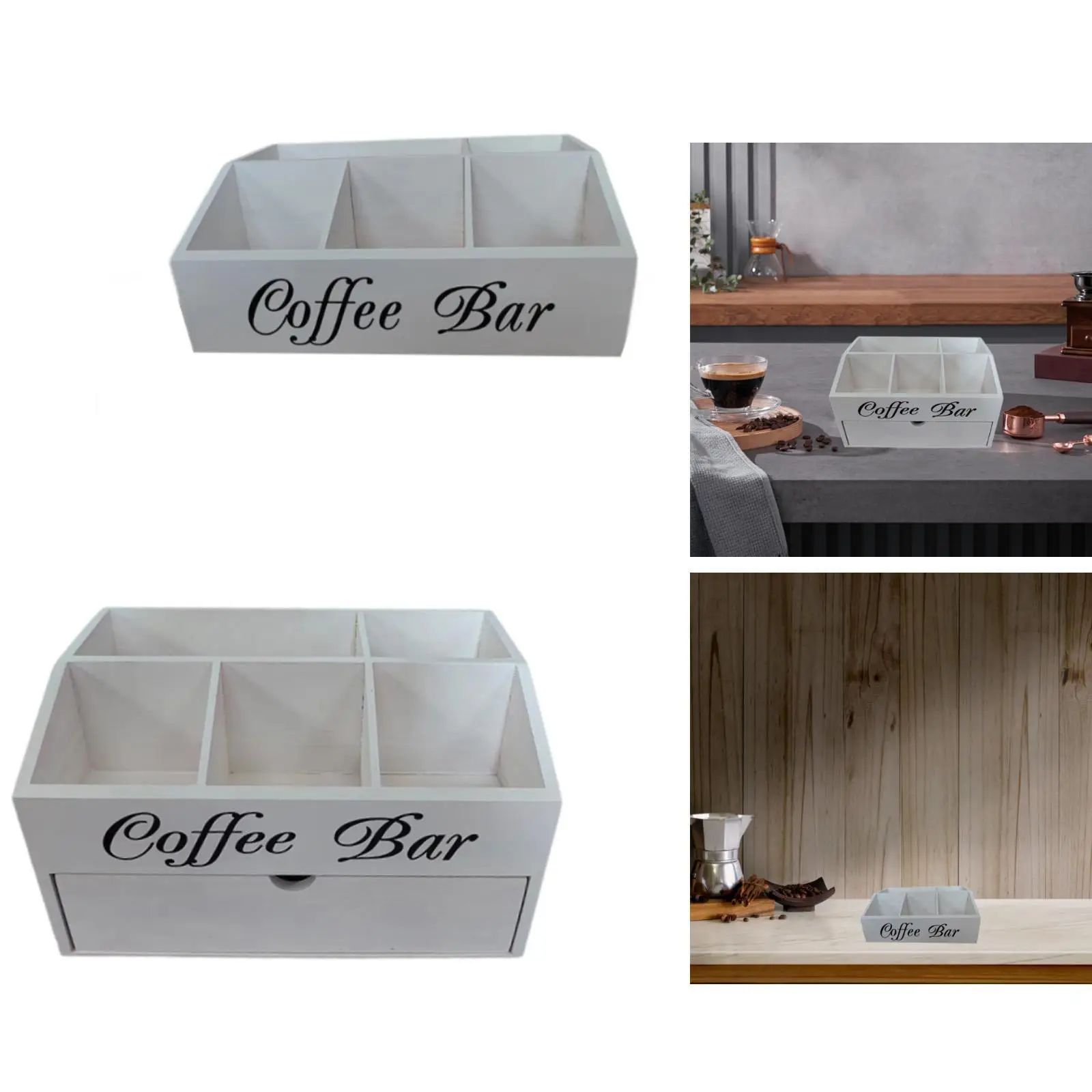 

Деревянный органайзер для кофейной станции, подставка для сахара, в стиле фермерского дома, легко моется, деревенский держатель для кофейных капсул для кафе, рабочего стола, дома, ванной комнаты, офиса