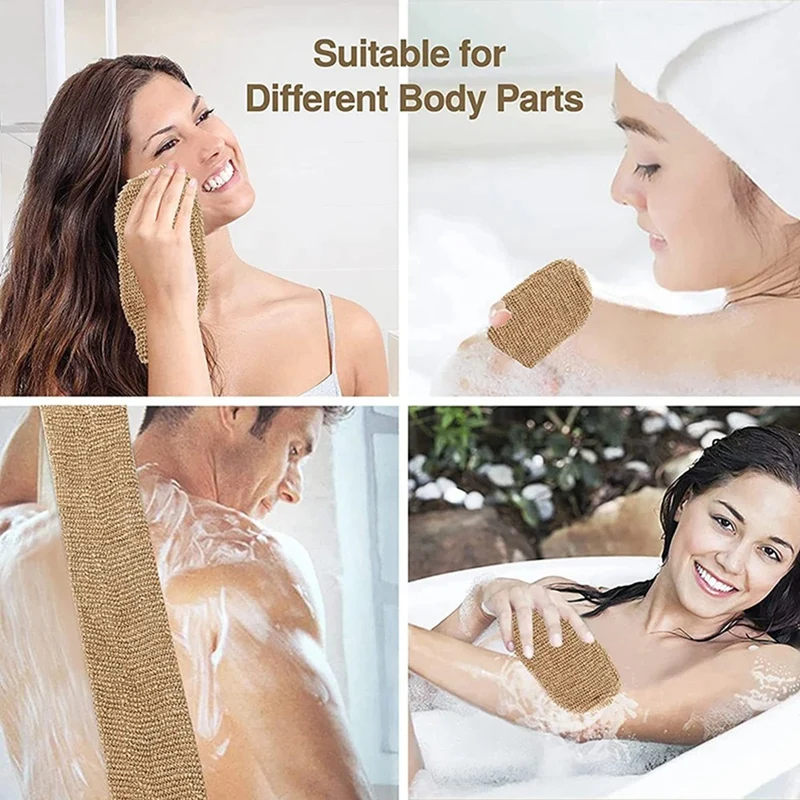 Shower Towel Bath Towel Back Body Exfoliating Belt Shower Scrubber For Body Cleaning Bathroom Shower Strap