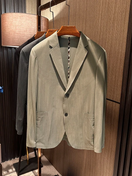 

Men's Faionable Breathable Comfortable Simple Match All Season High End Suit Spring Autumn Stand Fit Elastic Sl