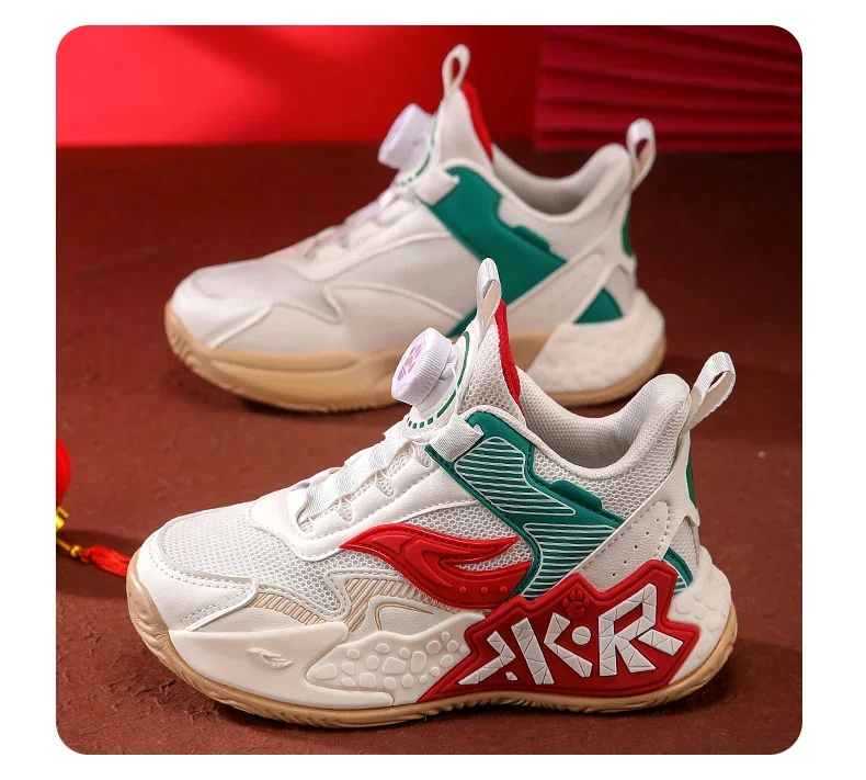 Boys Girls Casual Shoes Outdoor Children‘s Basketball Sneakers Kids Breathable Mesh Athletic Shoes Non-slip Lace-up Running Shoe