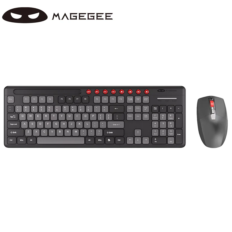 The MageGee V670 Wireless Keyboard and Mouse Set is ergonomic with its own card slot