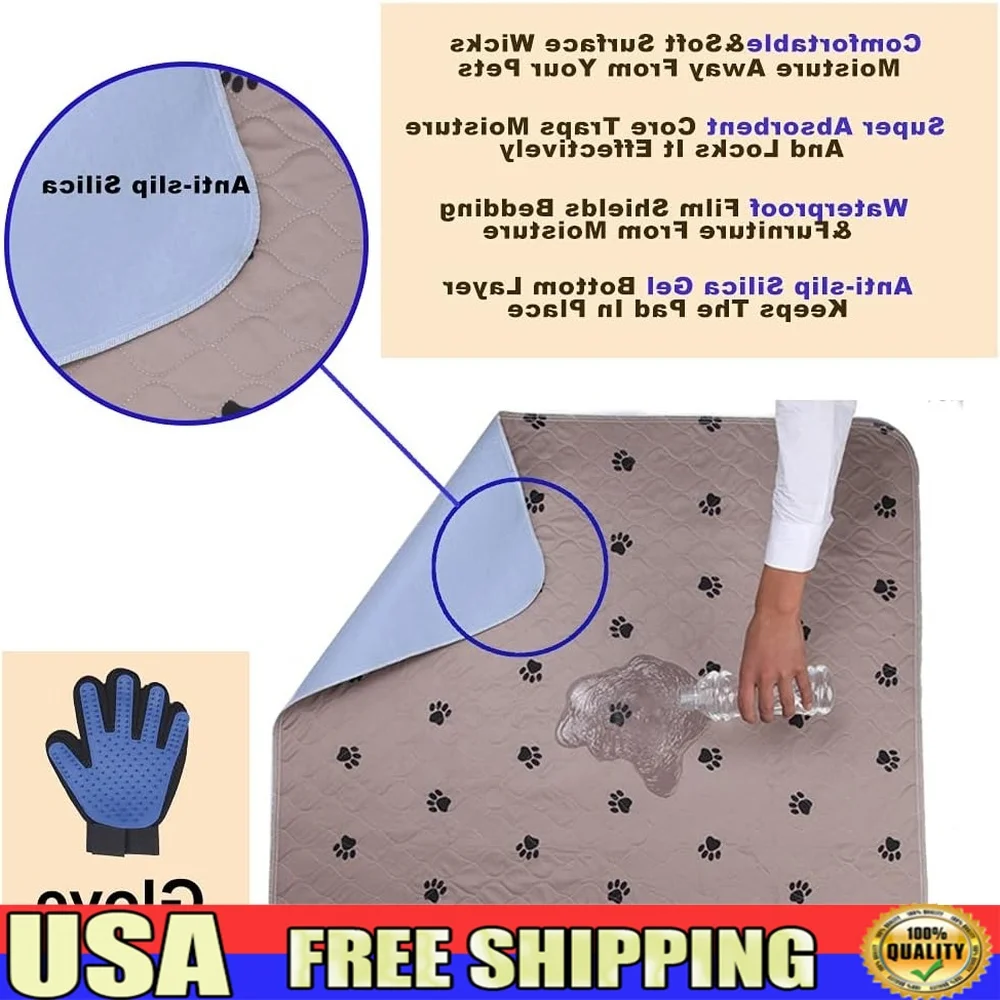 

Washable Puppy Pads Super Absorbent Waterproof Dog Mat Reusable Non Slip Pet Training Pads Crates Playpens