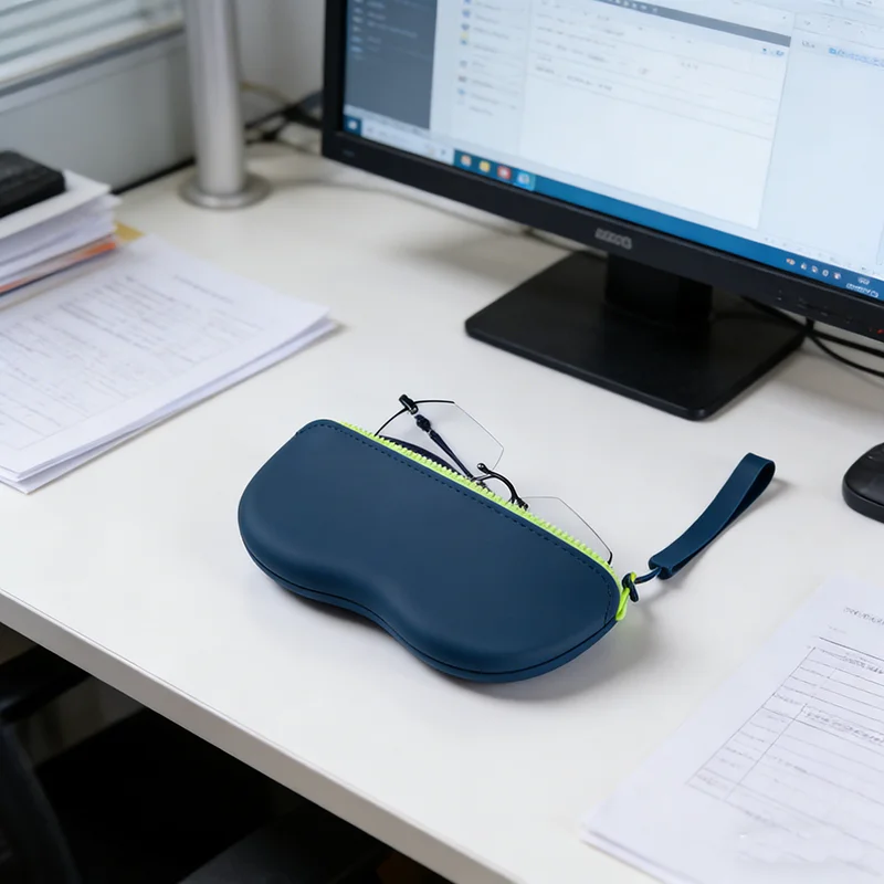 Sac à lunettes en Silicone à fermeture éclair, boîte de rangement de lunettes Portable avec lanière, étui à lunettes de Sport de voyage et de cyclisme, sac à lunettes anti-poussière