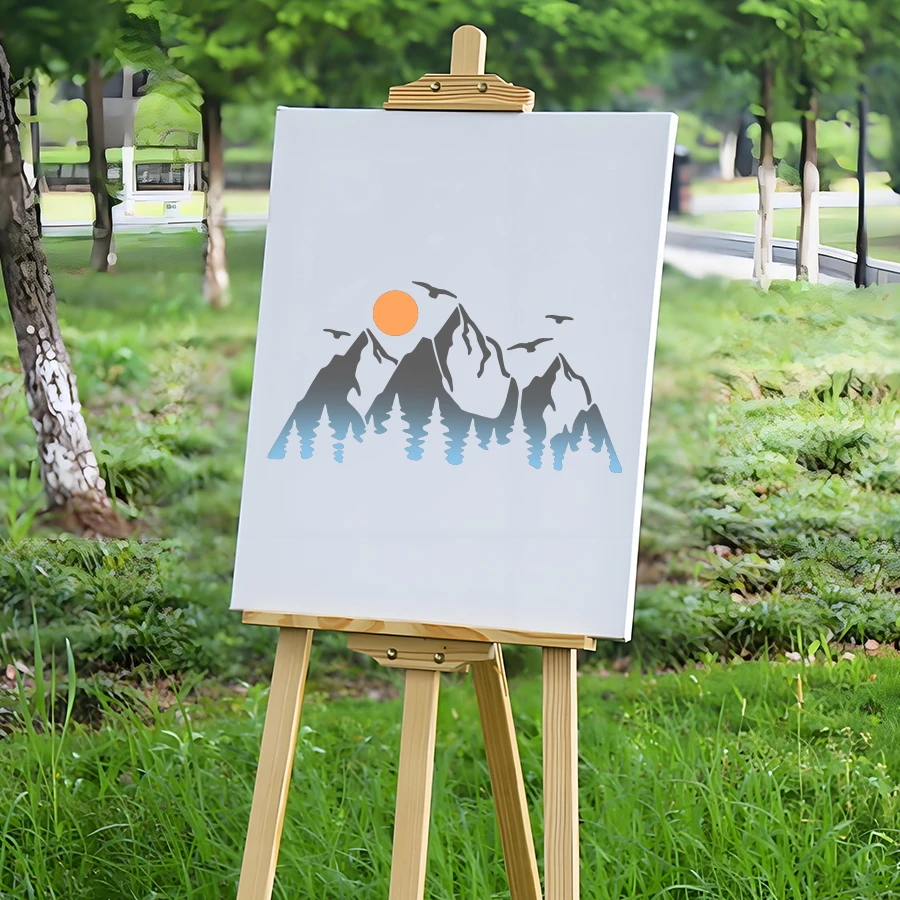 12 قطعة A4 8.2 × 11.7 بوصة الغابات الجبلية الغزلان Stencil مجموعة قوالب اللوحة القابلة لإعادة الاستخدام DIY بها بنفسك جدار الخشب النسيج حمل حقيبة ورقة رحلة