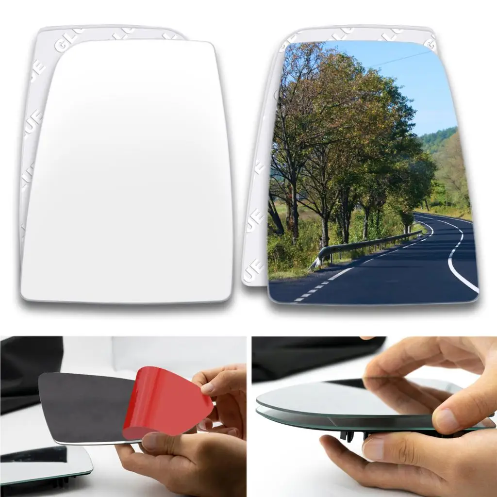 Side Rearview Mirror Glass Stick On Adhesive Wide Angle Fit For Ford Transit MK8 2014 2015 2016 - 2020 150 250 350 350HD Upper