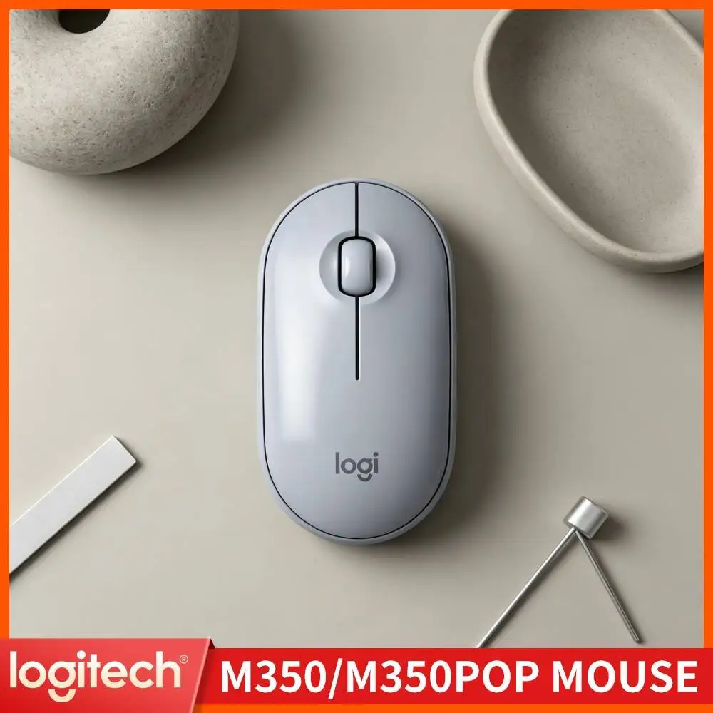 Logitech M350 Pebble Office Mouse - Minimalist Design, Quiet Clicks, 18-Month Battery, Recycled Plastic, Eco-Friendly Build