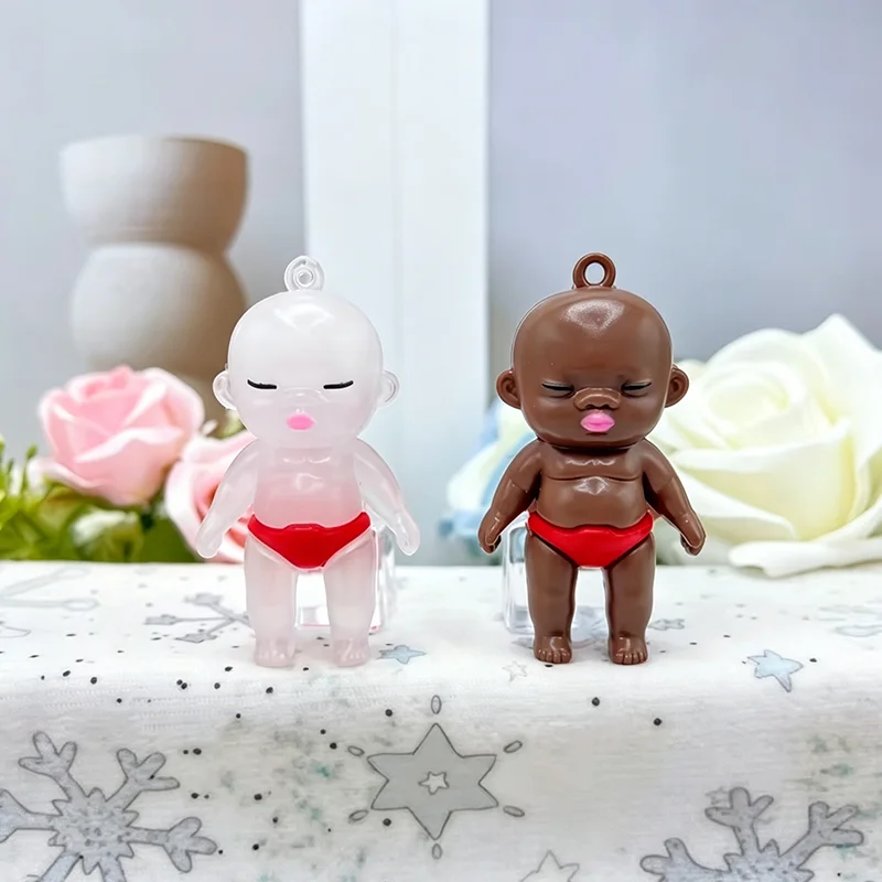 Funny Mini Baby Doll Keychain, Creative Cute Cartoon Doll Key Ring, Figure Ornament Novelty Charm Pendant for Keys and Bags
