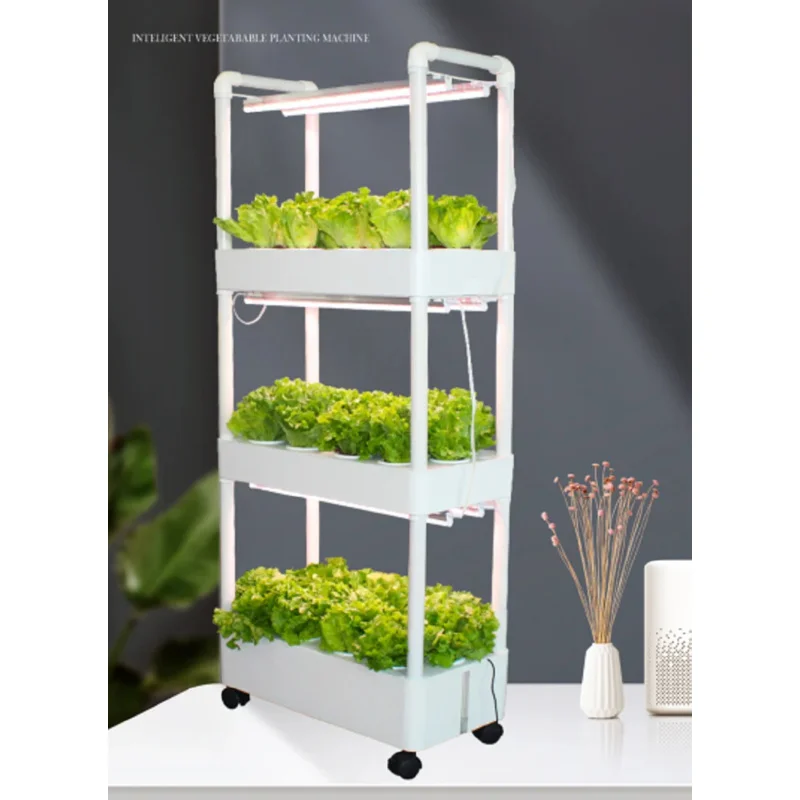 NFT Hydroponic Growing Systems with Light, 3 Layers, 42 Holes, Home Use, Vegetable Planter Kits