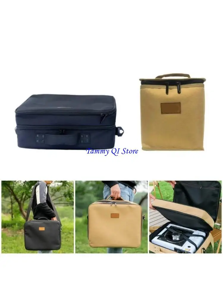 

F1FD Outdoor Cassette Stove Gas Tanks Storage Bag Camping Supply Storage Handbag Oxford Cloth Gas Stove Canister Pot Bag
