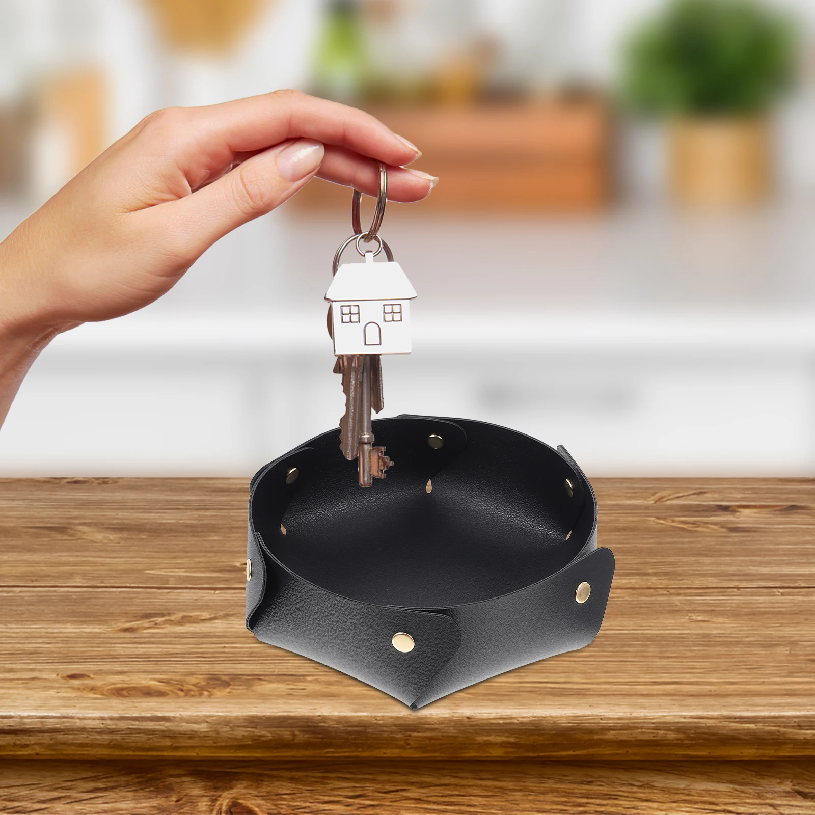 

2Pcs PU Key Organizers Entryway Key Containers Desktop Storage Boxes Wear Resistant Desktop Sundries Organizers