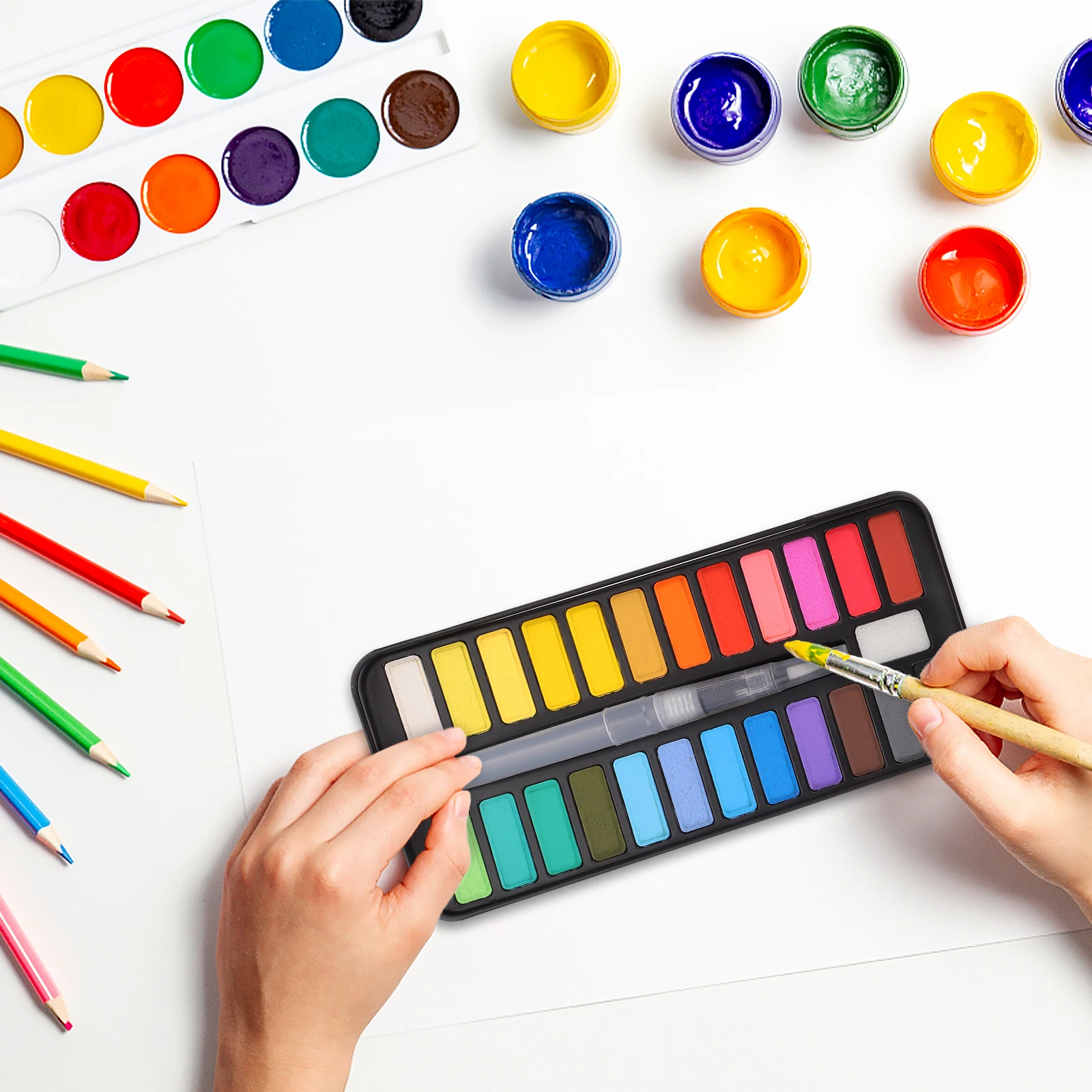 

Watercolor Paint Set Painting Toy Paints Absorb Creative Pp Children Supply Solid Kit Supplies Student