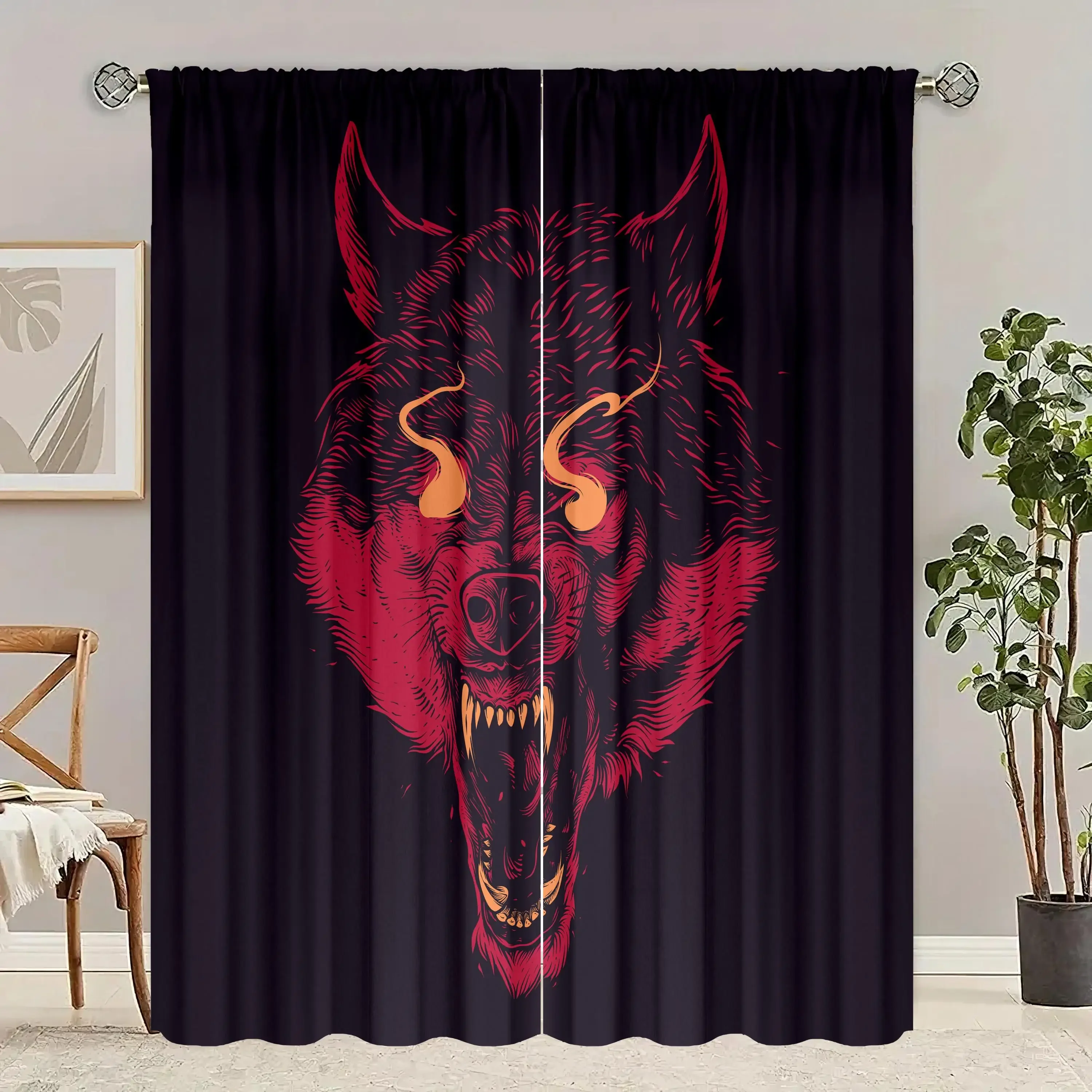 Custom Print Curtains 2-Piece Polyester Set for Bedroom Living Room Study Personalized Window Treatment