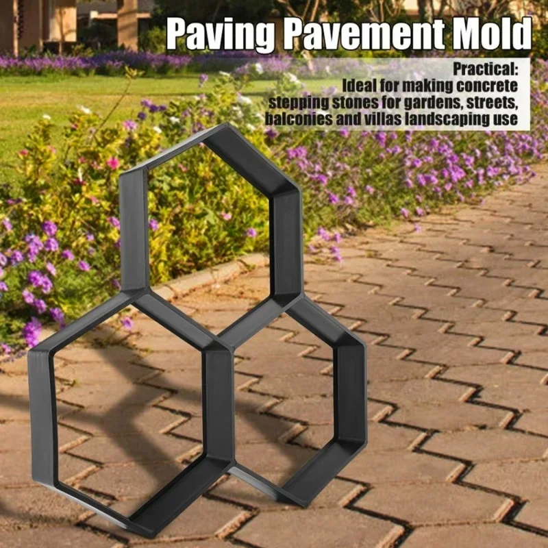 Garden Path Paving DIY Path Maker Paver Molds Stone Brick Concrete Mold Concrete Cement Walk Paver Reusable Patio Molds Paviment