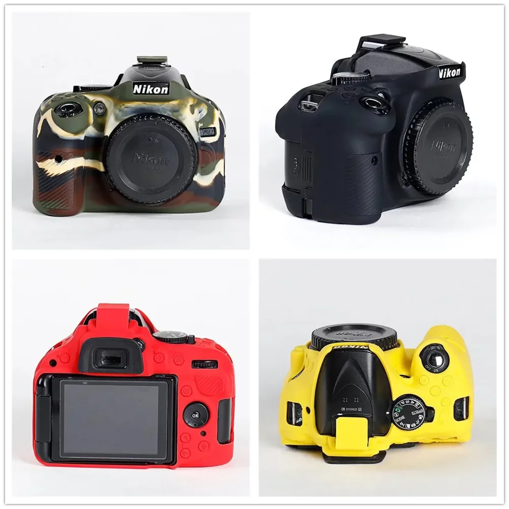 Capa de silicone macio para câmera, armadura para nikon d750 d780 d810 d850 d3200 d3300 d3400 d3500 d5100 d5200 dslr capa corpo pele