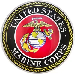 Treasure Gurus 미국 해병대 금속 원형 돔 사인, USMC 엠블럼 홈 벽 장식