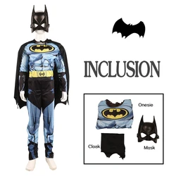 Kids Superhero Fantasy Cosplay Muscle Costume Boy Girl Halloween Mask Carnival Superhero Muscle Costume Christmas Jumpsuit