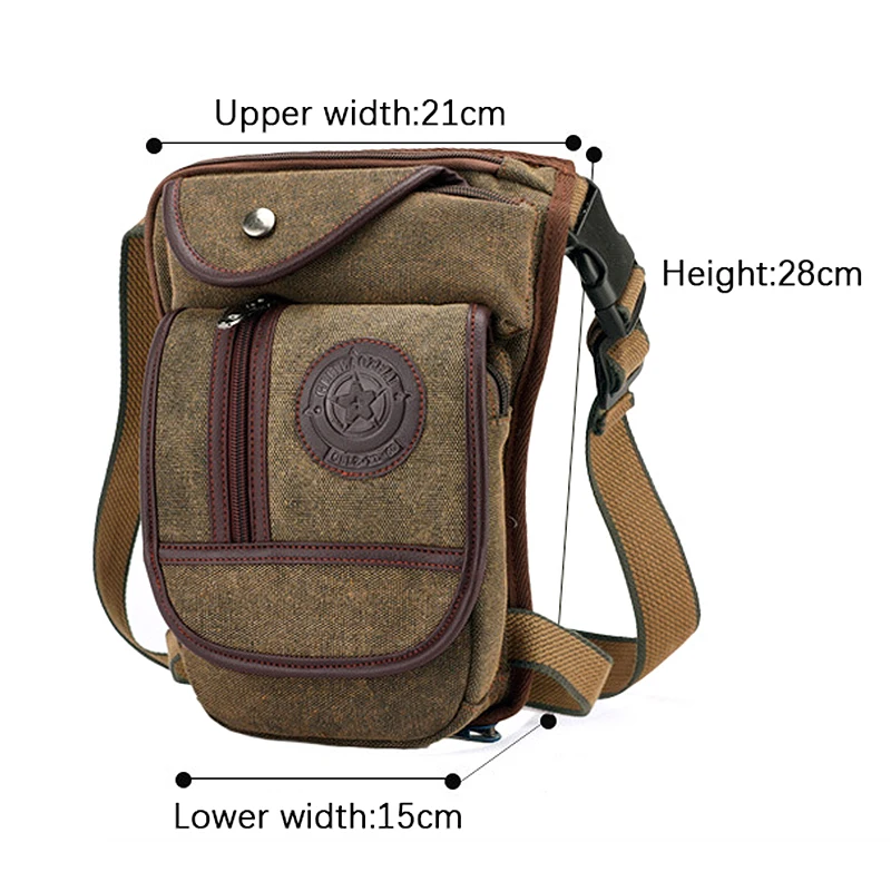Torba na nogę Mężczyźni Drop Waist Fanny Pack Motorcycle Rider Tactical Military Messenger Cross Body Outdoor Sports Męski pas biodrowy Bum Bags — zdjęcie 7