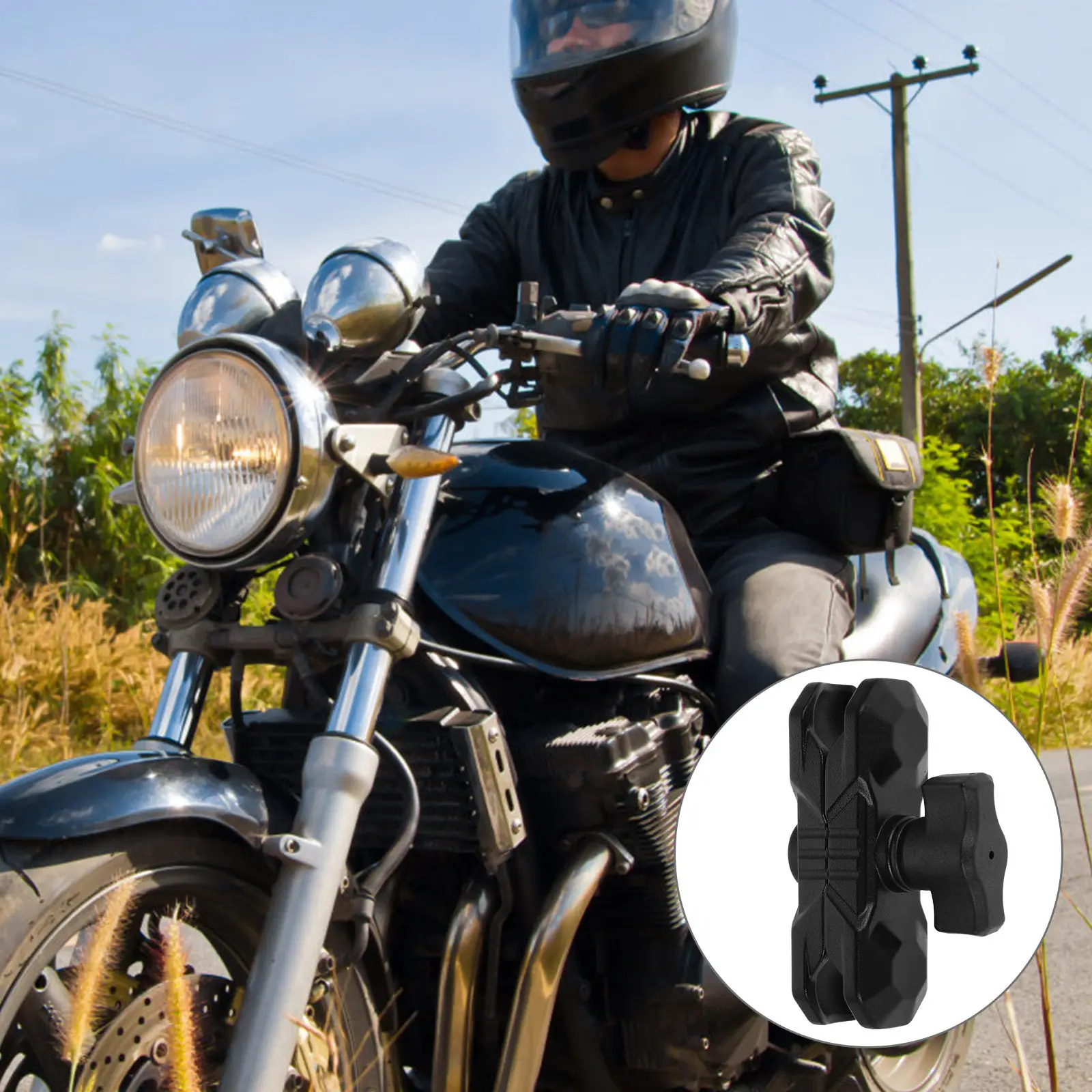 

Motorcycle Phone Holder Connector Secure Adjustable Anti-Slip Bike Phone Rack Connector for Riding Navigation Mobile Stand