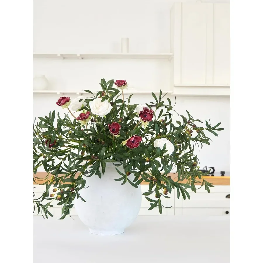 

Ультрареалистичные искусственные цветы с стеблями зелени для внутреннего украшения, высокая ваза, центральные композиции, свадебные композиции для дома