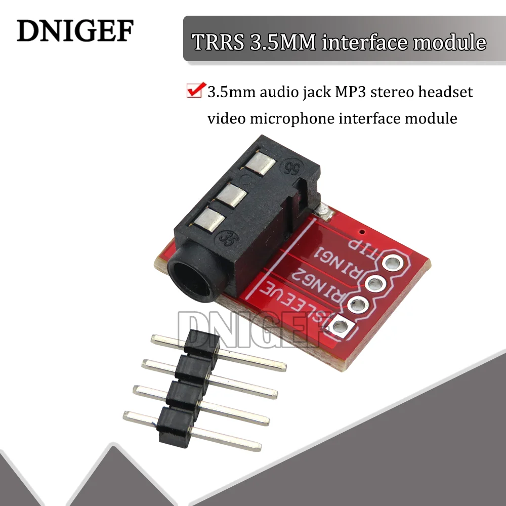 Dnigef 3.5Mm Plug Jack Stereo Plastic + Metalen Trrs Headset Audio Socket Breakout Board Uitbreiding Connector Module 3.5Mm jack