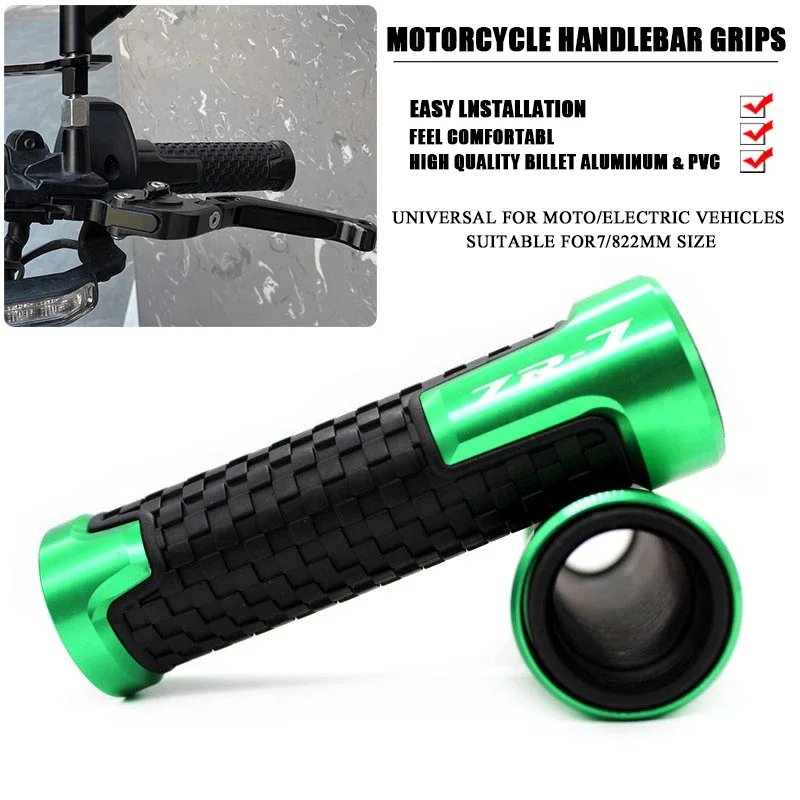 

For Kawasaki ZR-7 / S ZR7 ZR7S Motorcycle Universal 7/8"22mm Handlebar Grips Ends Handle Caps Hand Bar