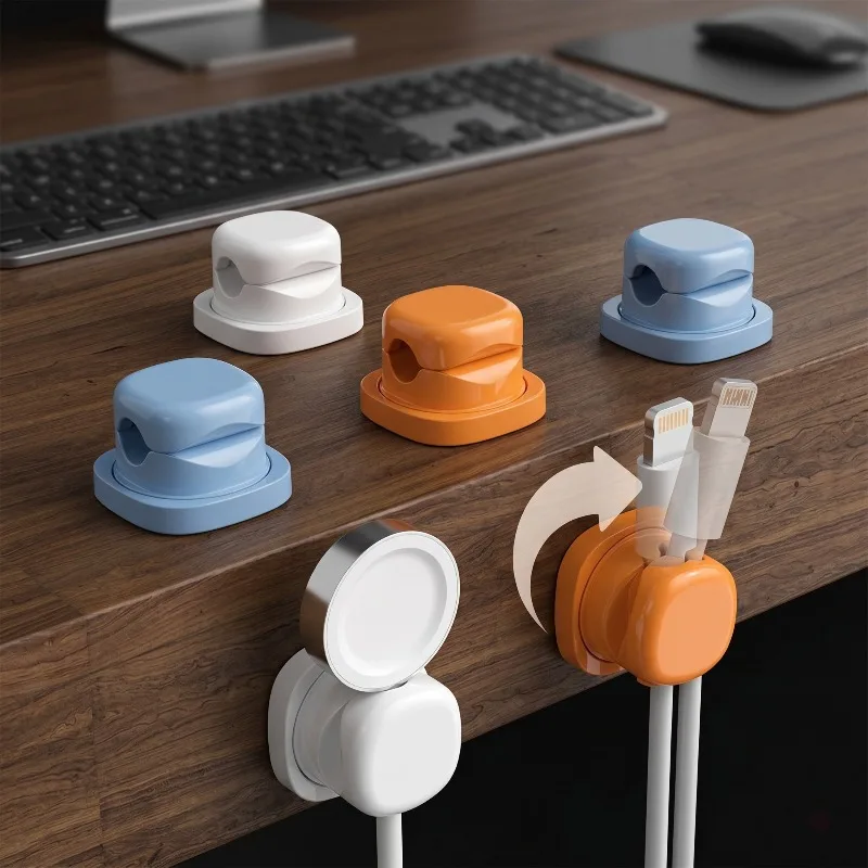 Rotatable Desktop Cable Organizer Silicone Wire Clip USB Charger Cable Management Holder for Office Desk Phone Charging