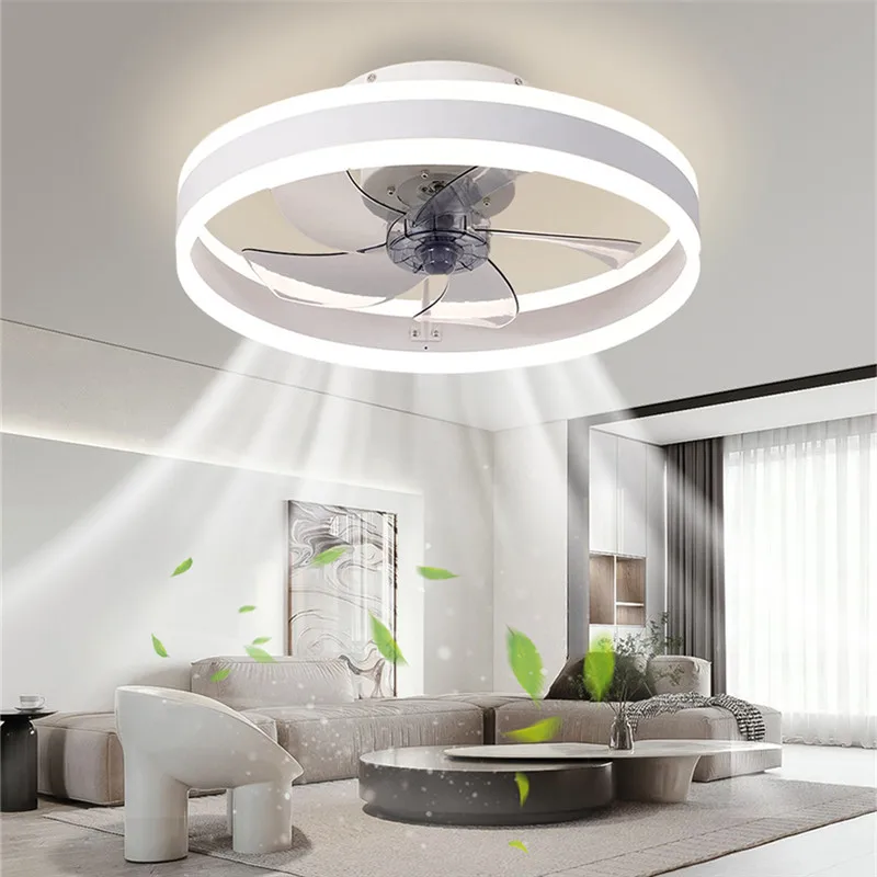 

Nordic ceiling fan light black ceiling fan 18CM low floor loft remote control decorative living room ceiling fans lighting