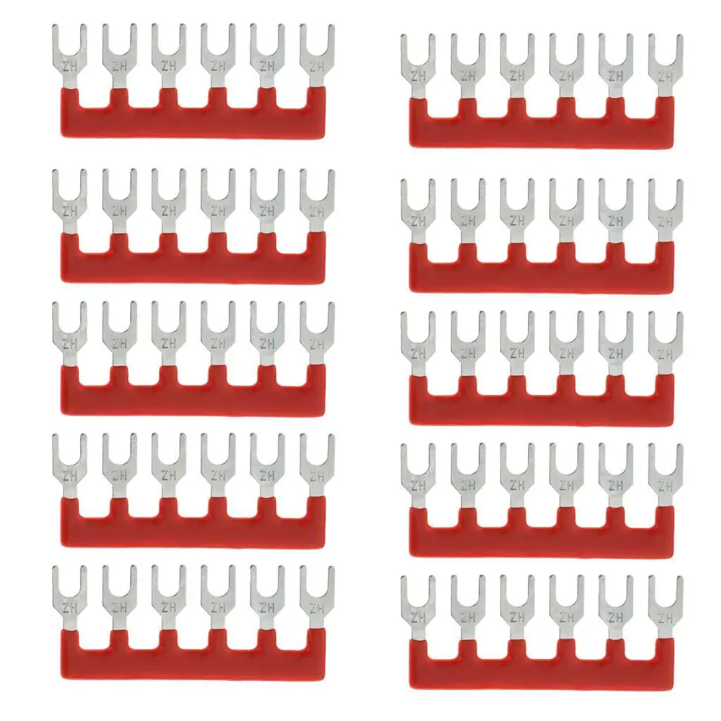 10x fork type pre-insulated terminal block barrier strip 6 positions,