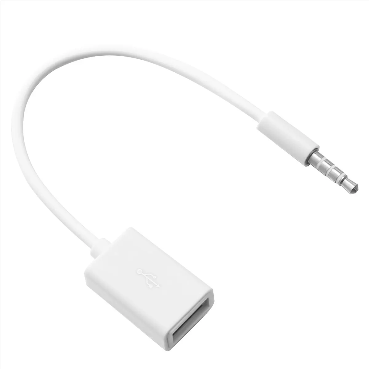(A89Z) Conector de audio AUX macho de 3,5 mm a USB 2,0 hembra, cable convertidor para coche, MP3, para teléfonos inteligentes y celulares