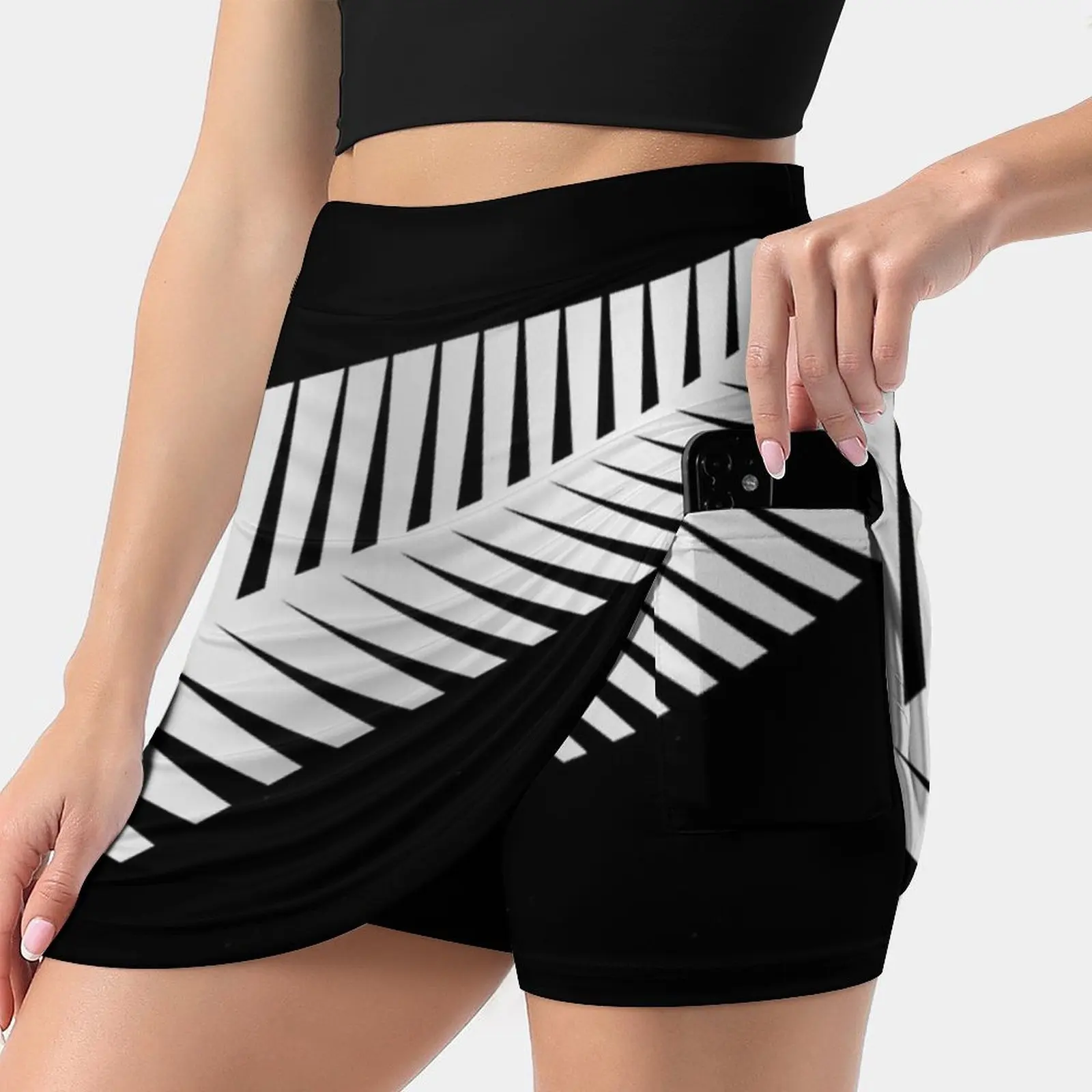 Silver Fern Women's skirt Y2K Summer Clothes 2022 Kpop Style Trouser Skirt With Pocket Grasporiginal Fern New Zealand Symbol