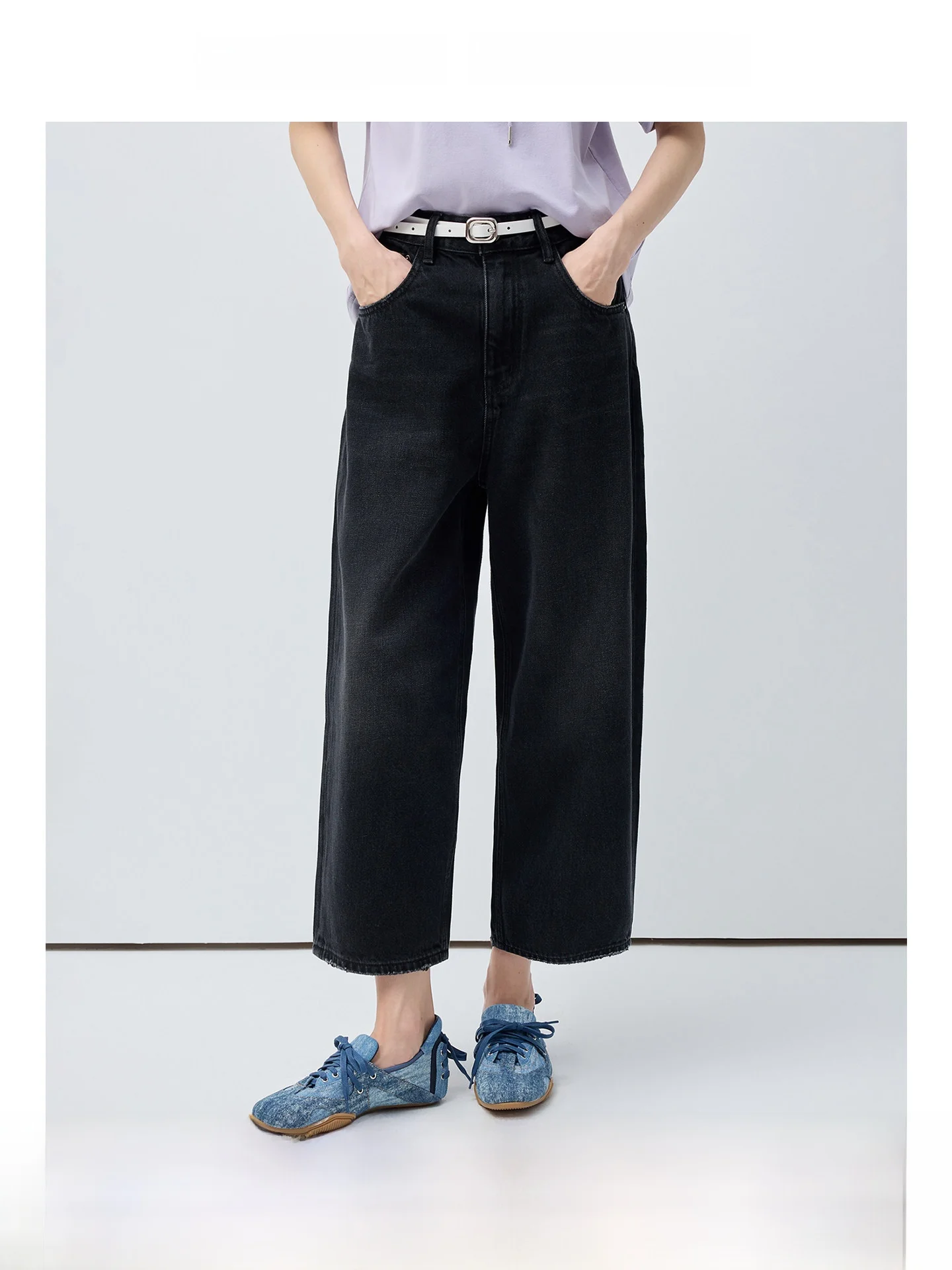 

plus Size Straight Leg Nine-Tenths Jeans Loose Conceal Meat Summer Commute Slightly Plump MM Pants High Waist Casual Denim