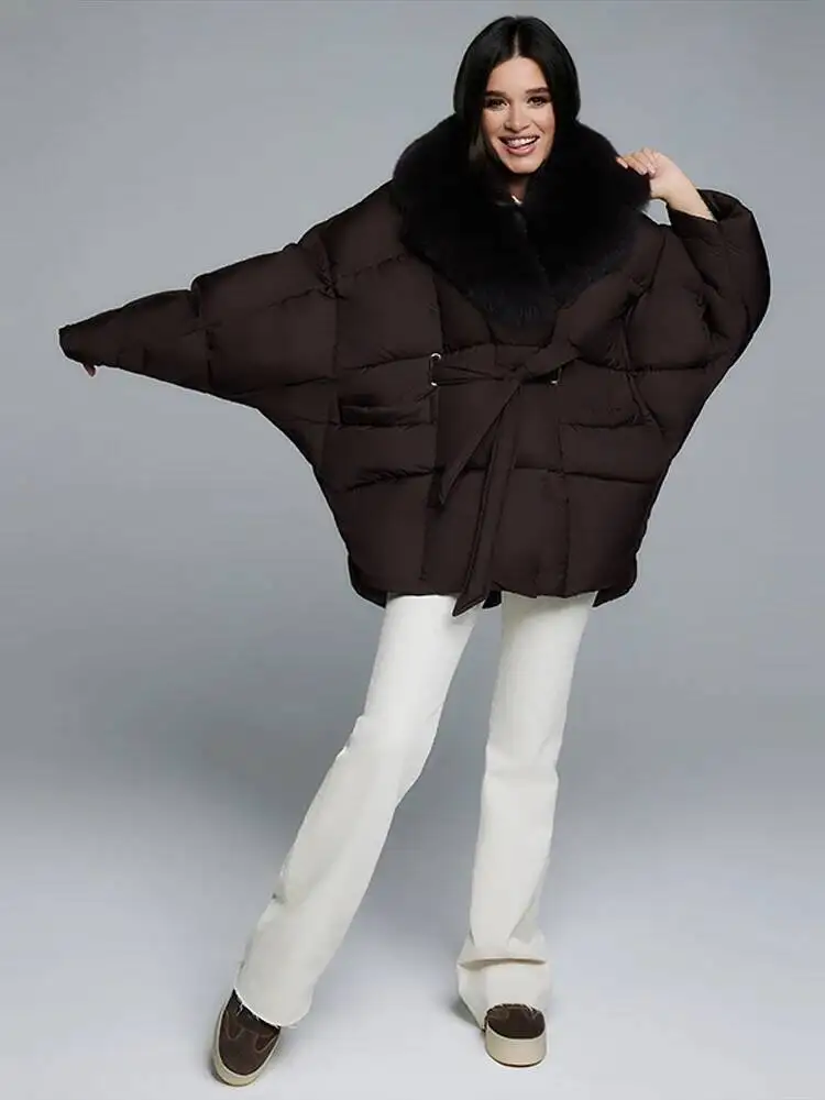Thicken Cotton Jackets Women Long Sleeves Detachable Fur Collar Lace Up Pockets Coats Female 2026 Winter Chic Warm Outwears