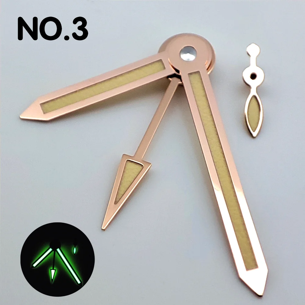 High Quality Watch Hands ST2555 Hands GMT Seconds C3 Luminous Hands For ST2555/ST2533/6497 Movement Replacement Parts