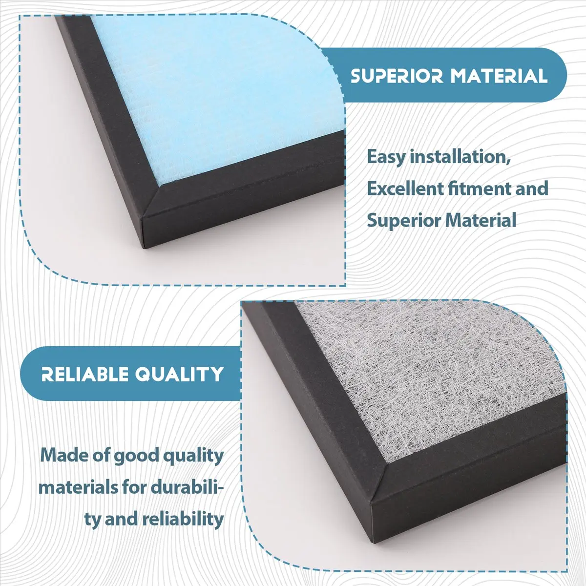 MALL 1Pcs Air Purifier Parts ABC-FKH15B HEPA Filter for ABC-HP14/ABC- Airmate AC16/17/27 Air Purifier Accessories