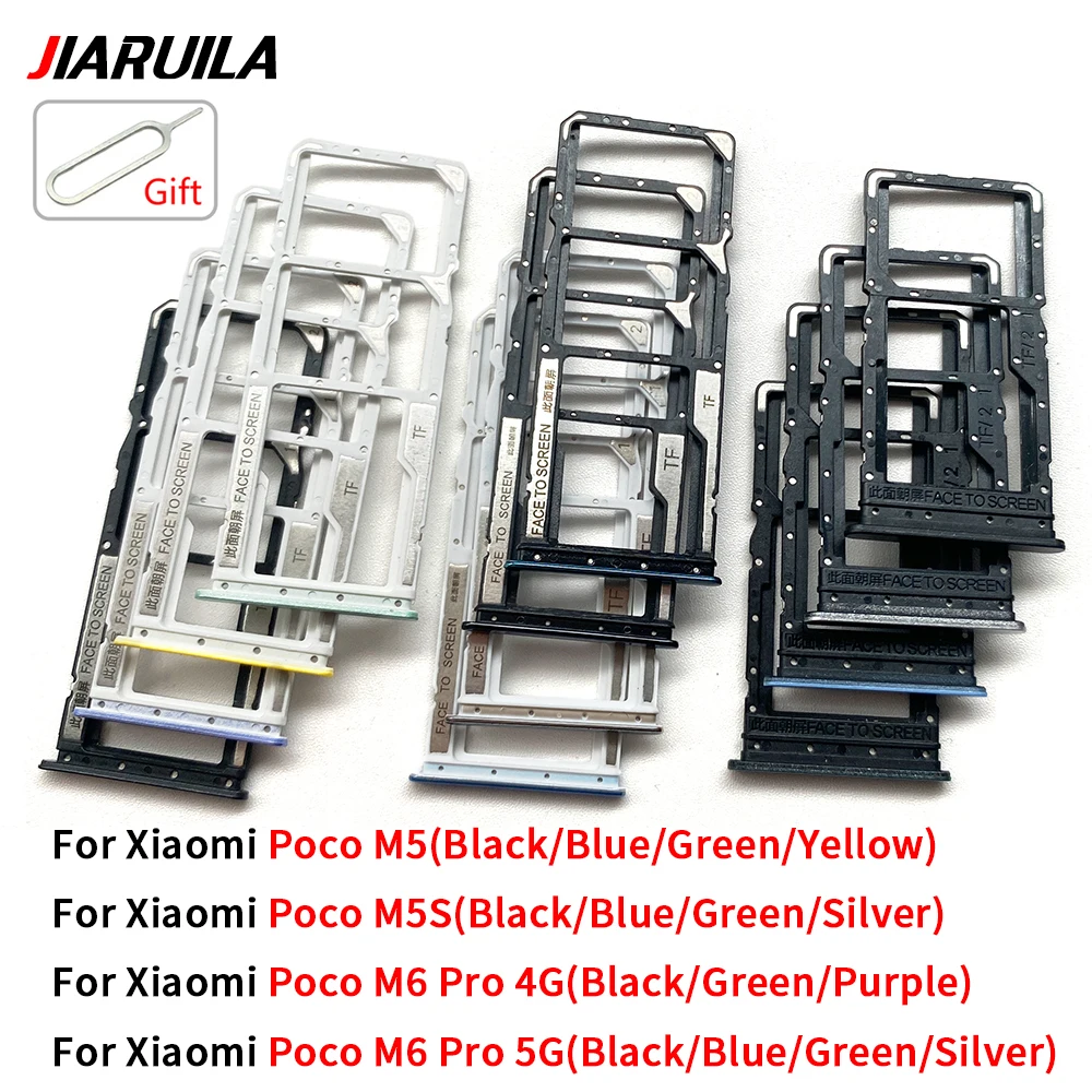 10Pcs/Lot Suitable Phone New SIM Chip Tray Slot SD Card Holder Pocket For Xiaomi Poco M5 M5S M6 Pro 4G 5G