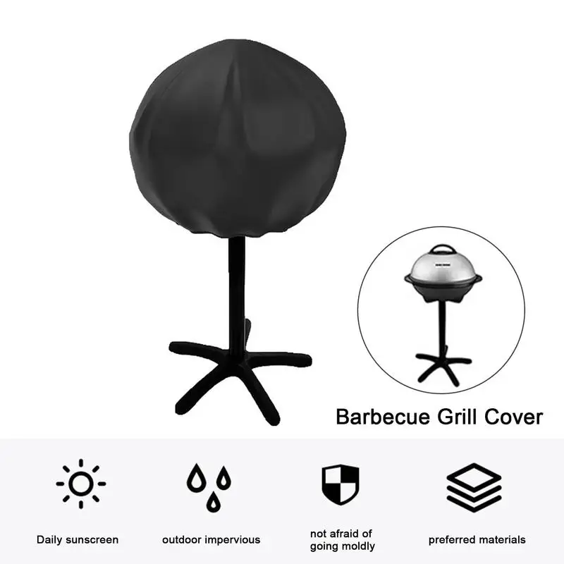 Barbecue Grill Cover Oxford Cloth Silver Coating Cover For George Foreman Small Round BBQ Grill Cover Waterproof Fan Covers Out