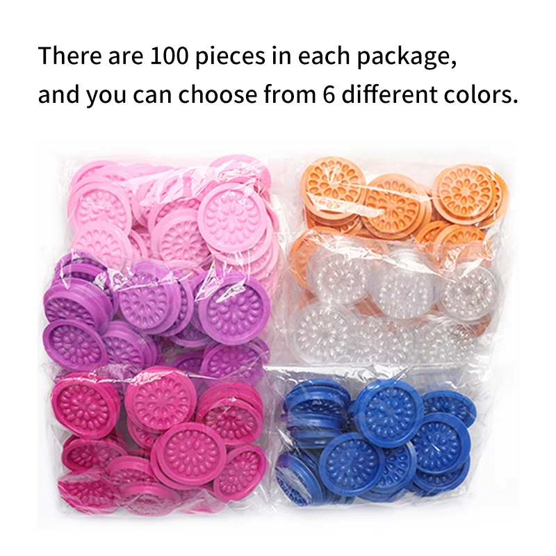 Porte-fleurs en plastique jetable, 100 pièces, autocollant, palette adhésive, outil de cils greffés pour Extension de cils, outil de maquillage